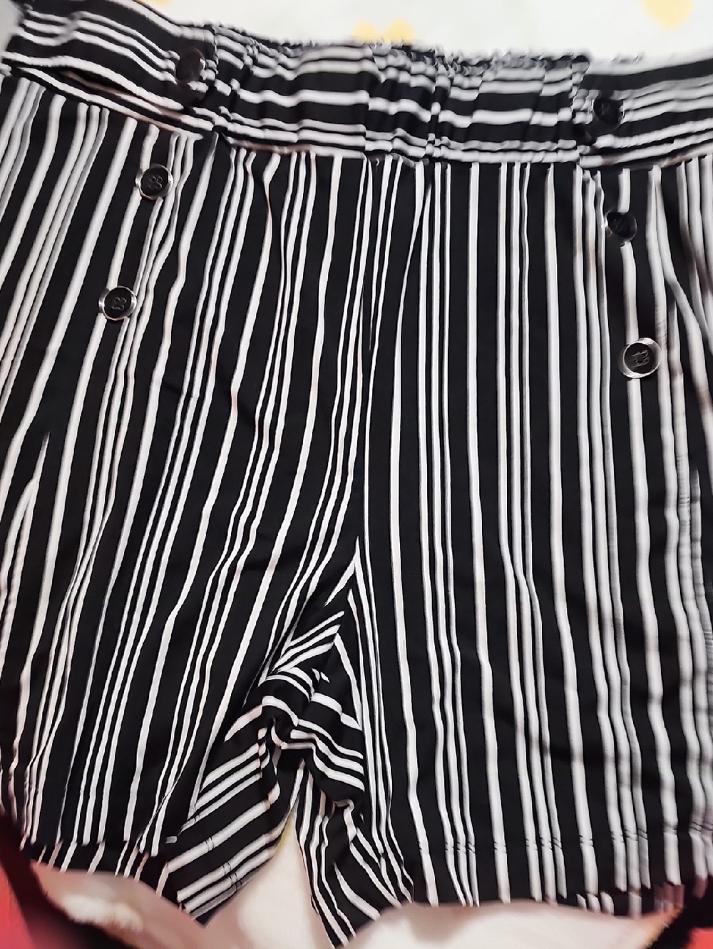 Robert Louis Black and White Striped Shorts